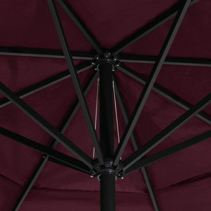 vidaXL Garden Parasol with Aluminium Pole 600 cm Bordeaux Red