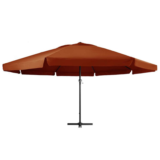 vidaXL Garden Parasol with Aluminium Pole 600 cm Terracotta