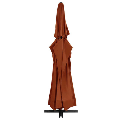 vidaXL Garden Parasol with Aluminium Pole 600 cm Terracotta