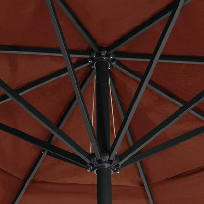vidaXL Garden Parasol with Aluminium Pole 600 cm Terracotta
