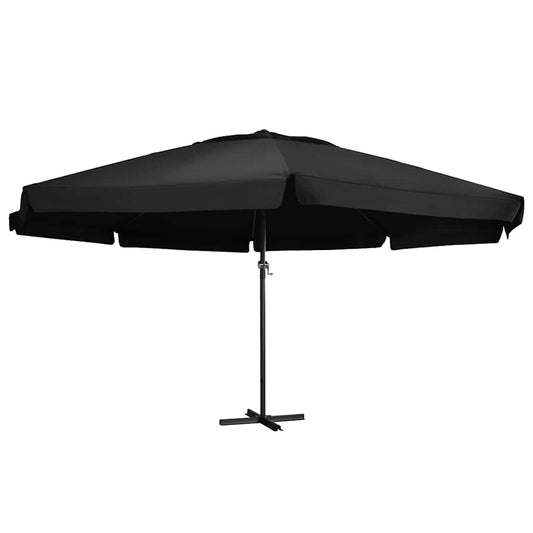 vidaXL Garden Parasol with Aluminium Pole 600 cm Black