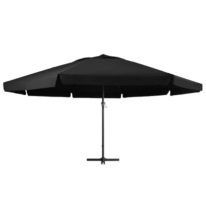 vidaXL Garden Parasol with Aluminium Pole 600 cm Black