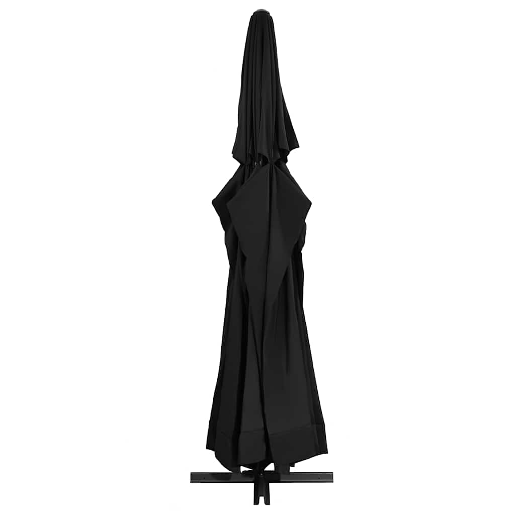 vidaXL Garden Parasol with Aluminium Pole 600 cm Black