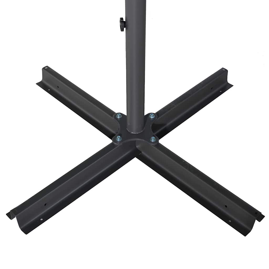 vidaXL Garden Parasol with Aluminium Pole 600 cm Black