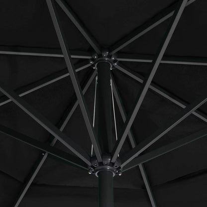 vidaXL Garden Parasol with Aluminium Pole 600 cm Black