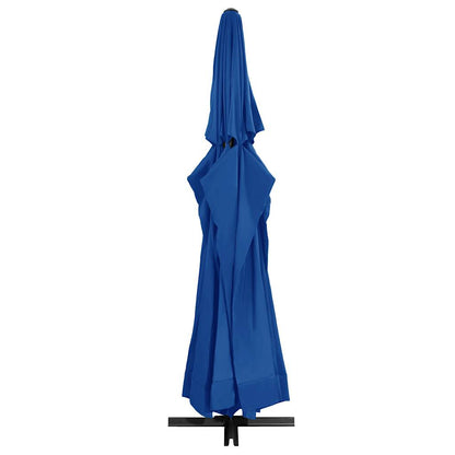 vidaXL Garden Parasol with Aluminium Pole 600 cm Azure Blue