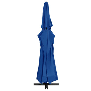 vidaXL Outdoor Parasol with Aluminium Pole 600 cm Azure Blue