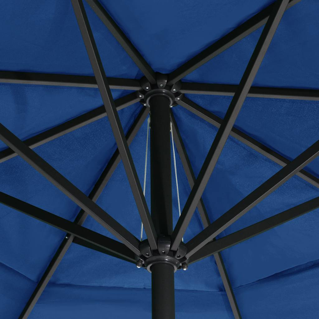 vidaXL Garden Parasol with Aluminium Pole 600 cm Azure Blue