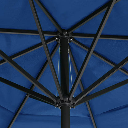 vidaXL Garden Parasol with Aluminium Pole 600 cm Azure Blue
