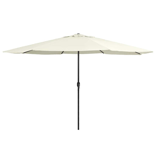 vidaXL Garden Parasol with Metal Pole 390 cm Sand White