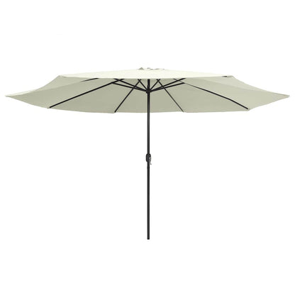 vidaXL Garden Parasol with Metal Pole 390 cm Sand White