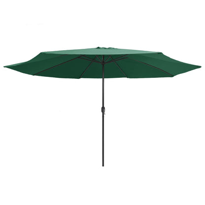 vidaXL Garden Parasol with Metal Pole 390 cm Green