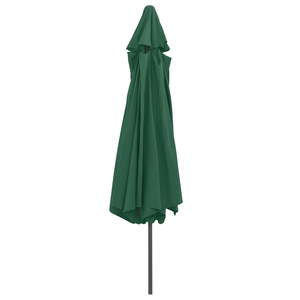 vidaXL Garden Parasol | Green | Polyester, Metal | Large | Tiltable