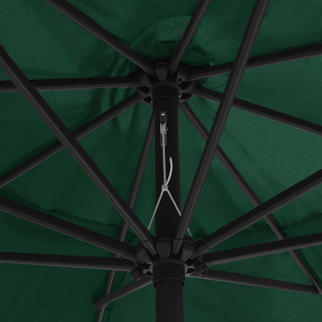 vidaXL Garden Parasol with Metal Pole 390 cm Green