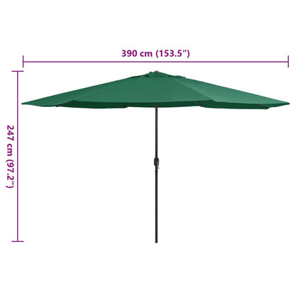 vidaXL Garden Parasol | Green | Polyester, Metal | Large | Tiltable