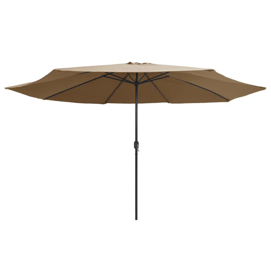 vidaXL Garden Parasol | Taupe | 100% polyester fabric, metal pole | Large