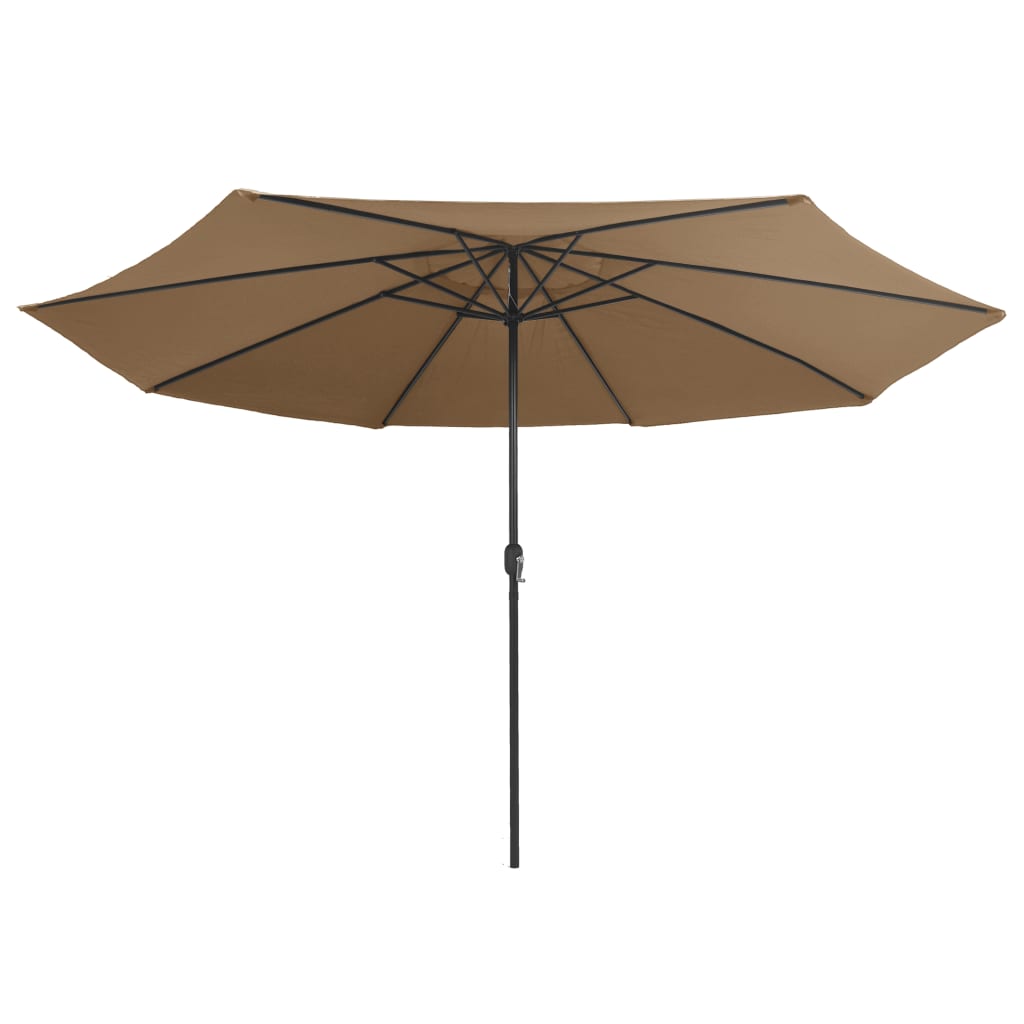 vidaXL Garden Parasol | Taupe | 100% polyester fabric, metal pole | Large