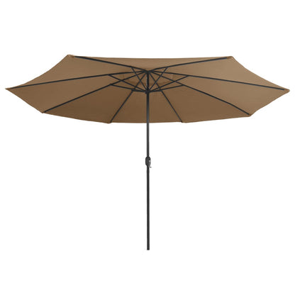 vidaXL Garden Parasol | Taupe | 100% polyester fabric, metal pole | Large