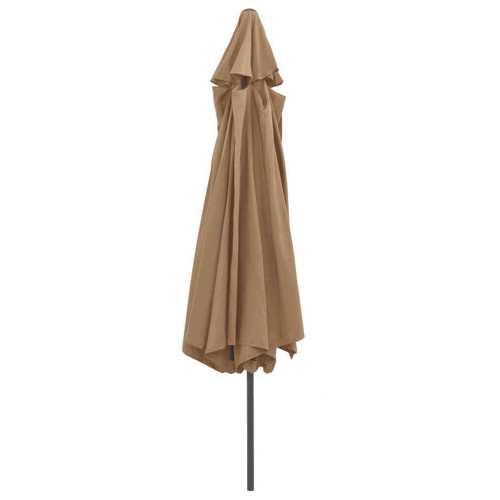 vidaXL Garden Parasol | Taupe | 100% polyester fabric, metal pole | Large