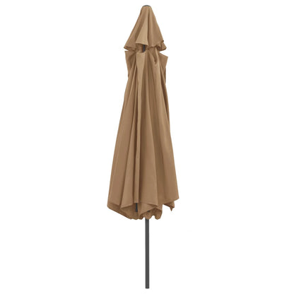 vidaXL Garden Parasol | Taupe | 100% polyester fabric, metal pole | Large