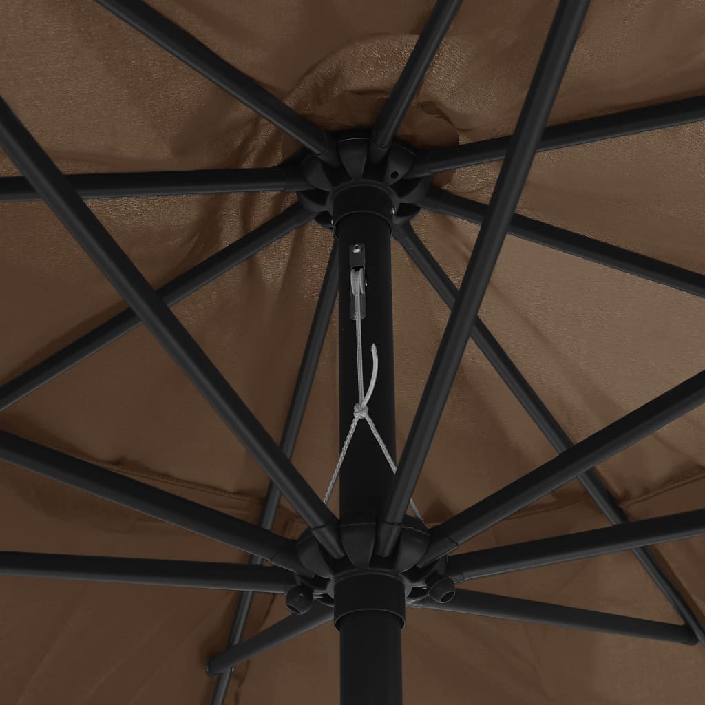 vidaXL Garden Parasol | Taupe | 100% polyester fabric, metal pole | Large