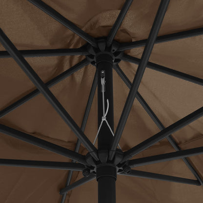vidaXL Garden Parasol | Taupe | 100% polyester fabric, metal pole | Large