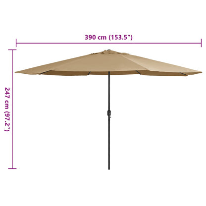 vidaXL Garden Parasol | Taupe | 100% polyester fabric, metal pole | Large
