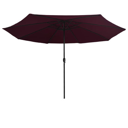 vidaXL Garden Parasol with Metal Pole 390 cm Bordeaux Red