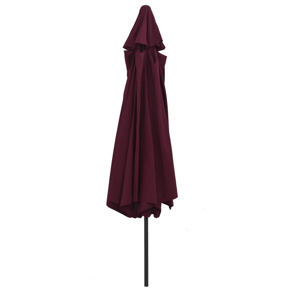vidaXL Garden Parasol | Bordeaux red | Polyester, Metal | Medium | Foldable