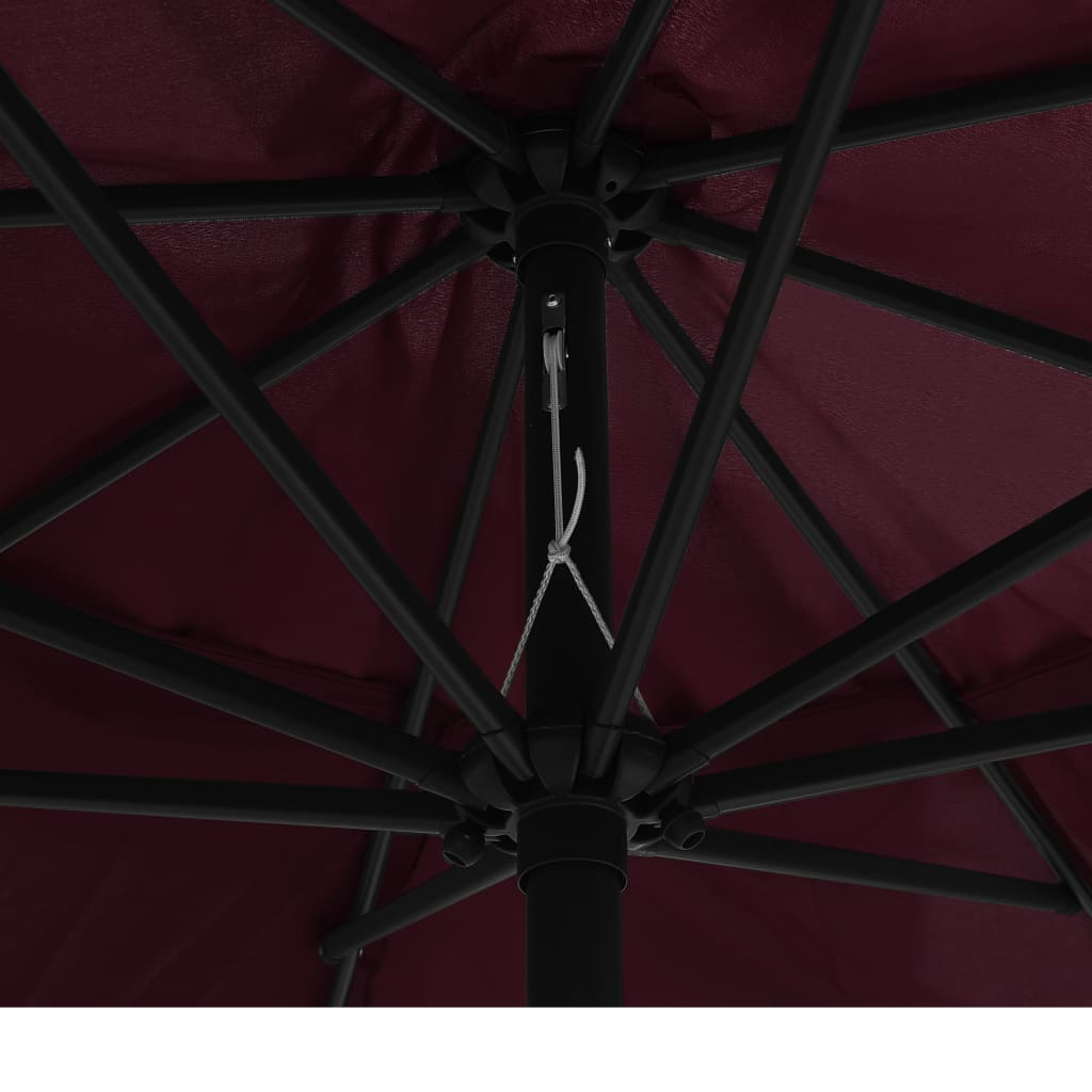 vidaXL Garden Parasol | Bordeaux red | Polyester, Metal | Medium | Foldable