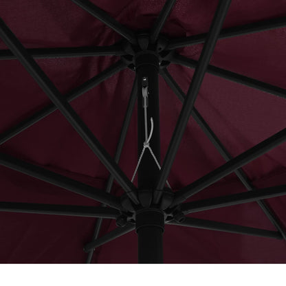 vidaXL Garden Parasol | Bordeaux red | Polyester, Metal | Medium | Foldable