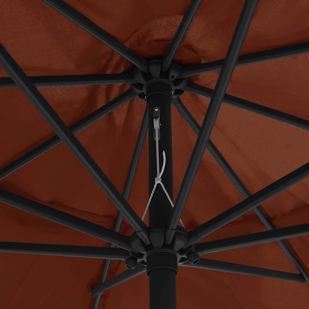 vidaXL Garden Parasol with Metal Pole 390 cm Terracotta