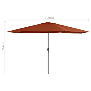 vidaXL Outdoor Parasol with Metal Pole 390 cm Terracotta