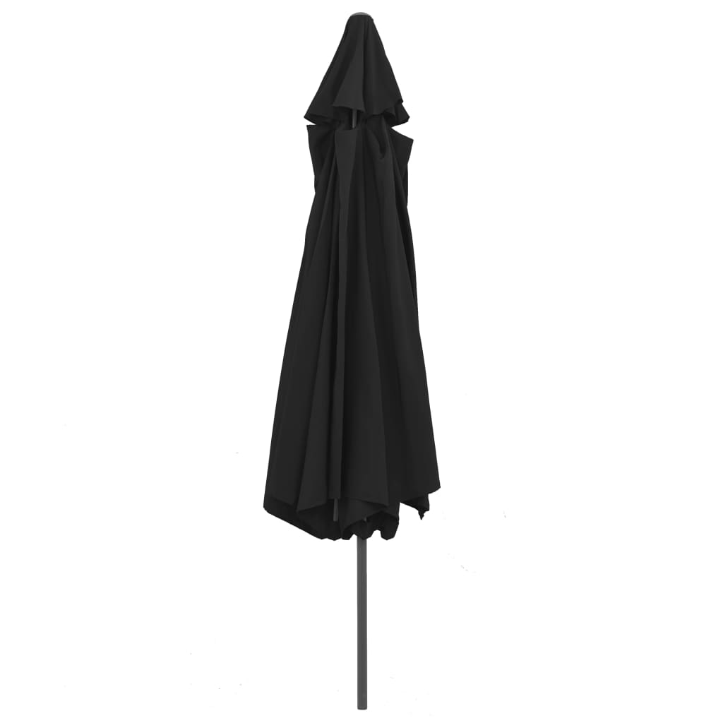 vidaXL Garden Parasol | Black | Metal, Polyester | Large |  Tiltable
