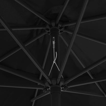 vidaXL Garden Parasol | Black | Metal, Polyester | Large |  Tiltable