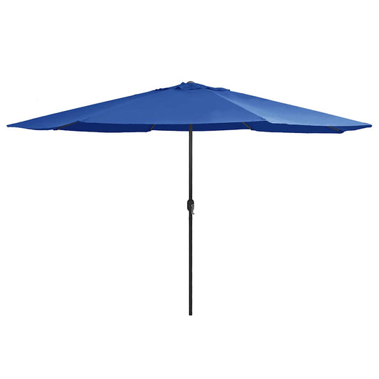 vidaXL Garden Parasol with Metal Pole 390 cm Azure Blue