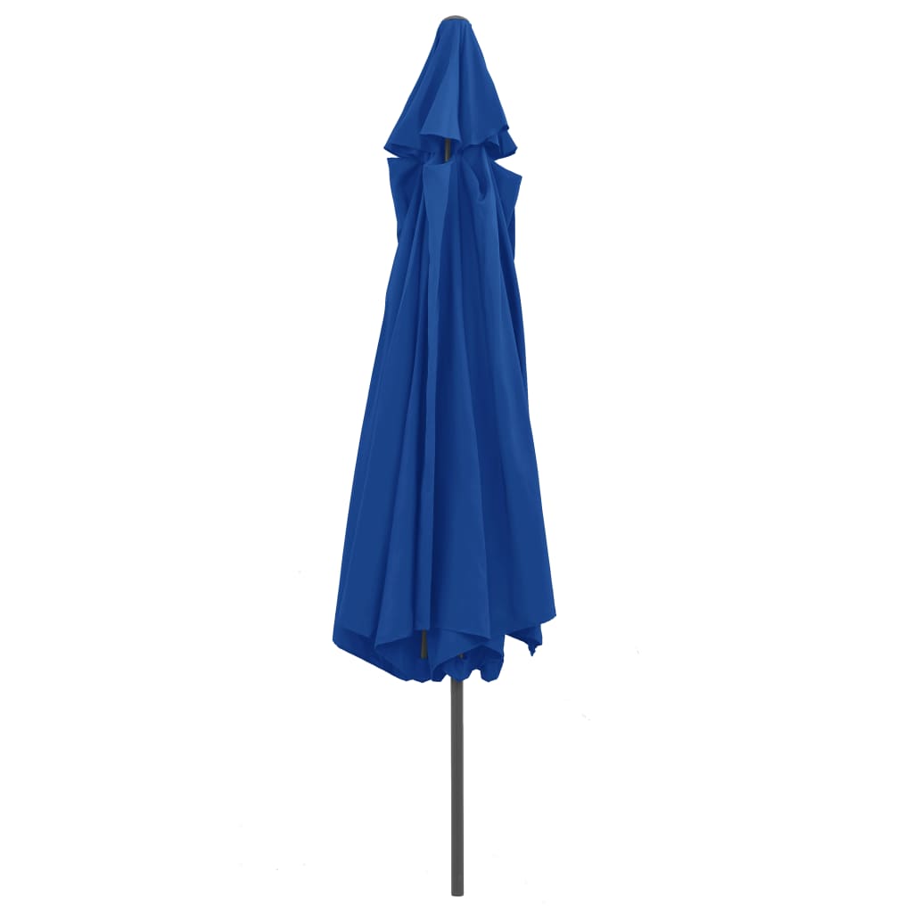 vidaXL Garden Parasol | Azure Blue | 100% polyester, metal | Large | Collapsible