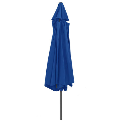 vidaXL Garden Parasol | Azure Blue | 100% polyester, metal | Large | Collapsible