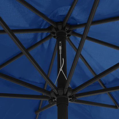 vidaXL Garden Parasol | Azure Blue | 100% polyester, metal | Large | Collapsible