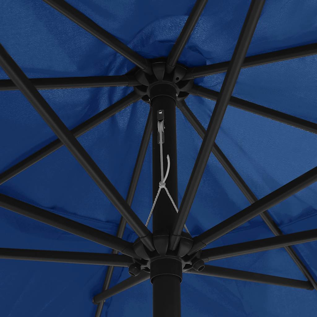 vidaXL Garden Parasol with Metal Pole 390 cm Azure Blue