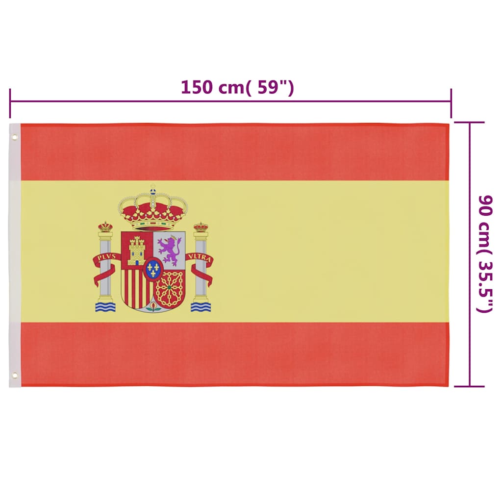 146061 vidaXL Spain Flag 90x150 cm