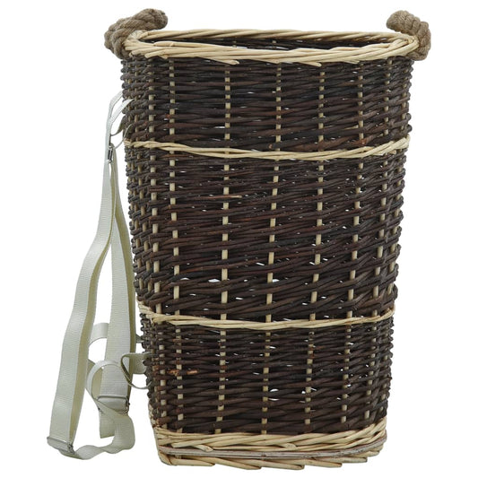 286973 vidaXL Firewood Backpack with Carrying Belts 44,5x37x50 cm Natural Willow
