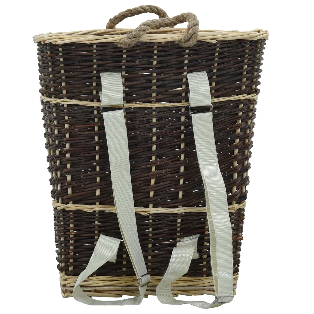 286973 vidaXL Firewood Backpack with Carrying Belts 44,5x37x50 cm Natural Willow