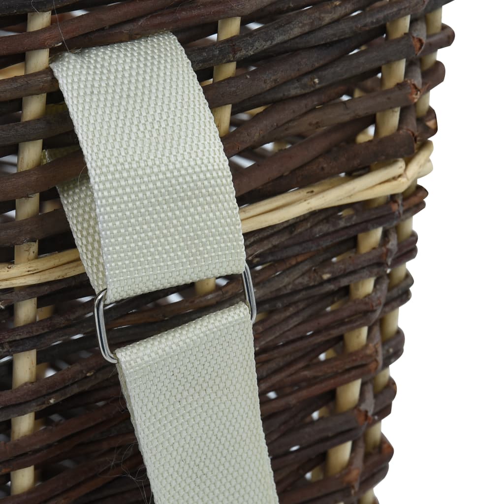 vidaXL Firewood Backpack with Carrying Belts 44.5x37x50 cm Natural Willow