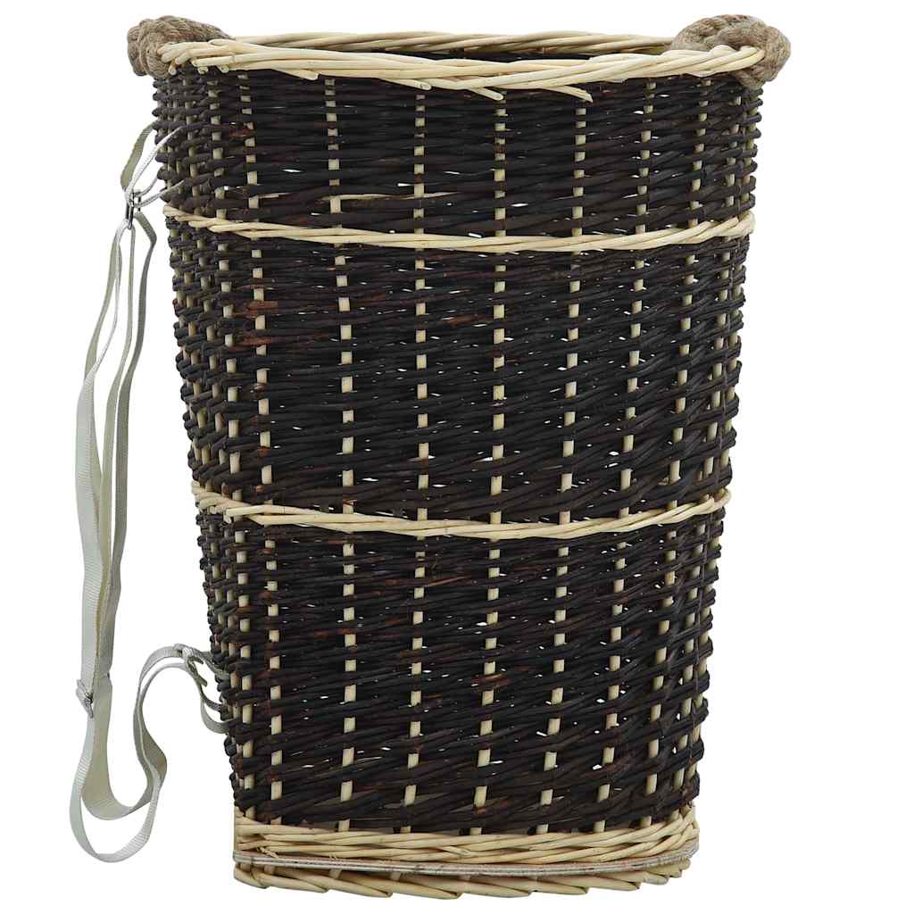 286974 vidaXL Firewood Backpack with Carrying Belts 50x44x58 cm Natural Willow