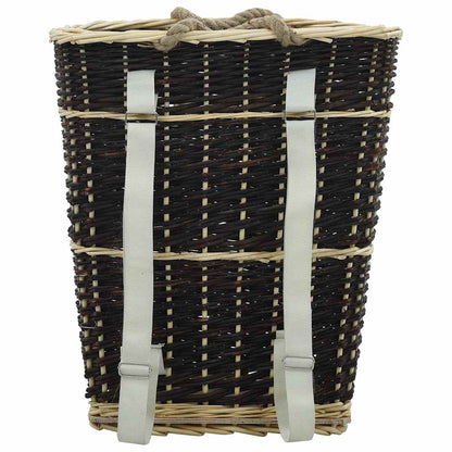 vidaXL Firewood Backpack with Carrying Belts 50x44x58 cm Natural Willow