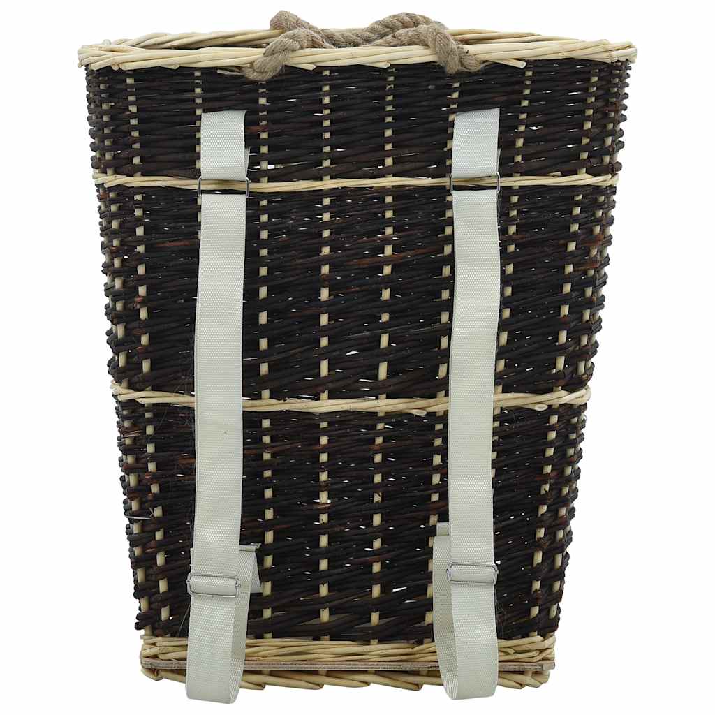 286974 vidaXL Firewood Backpack with Carrying Belts 50x44x58 cm Natural Willow