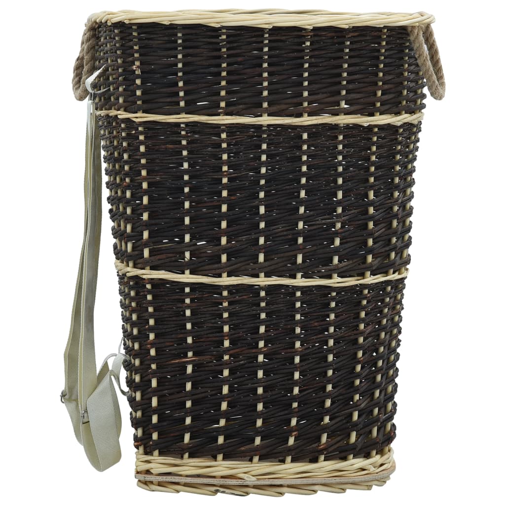 vidaXL Firewood Backpack with Carrying Belts 57x51x69 cm Natural Willow