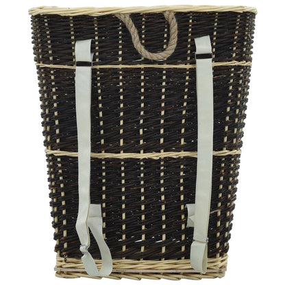vidaXL Firewood Backpack with Carrying Belts 57x51x69 cm Natural Willow