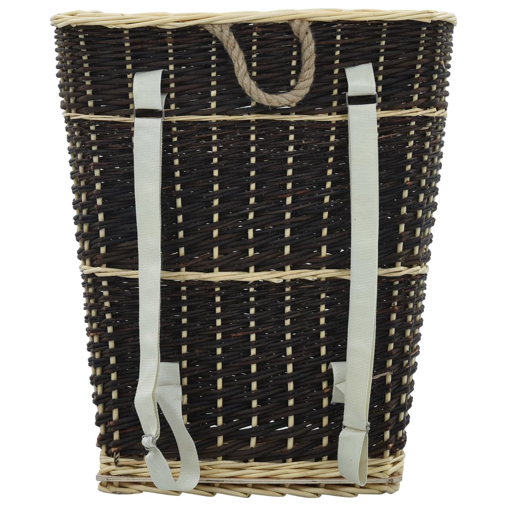 286975 vidaXL Firewood Backpack with Carrying Belts 57x51x69 cm Natural Willow